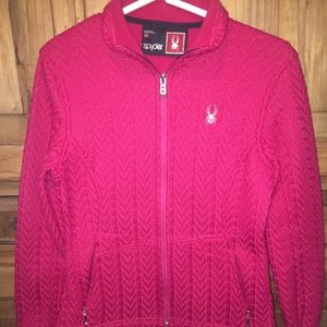 Spyder cable knit zip up sweater